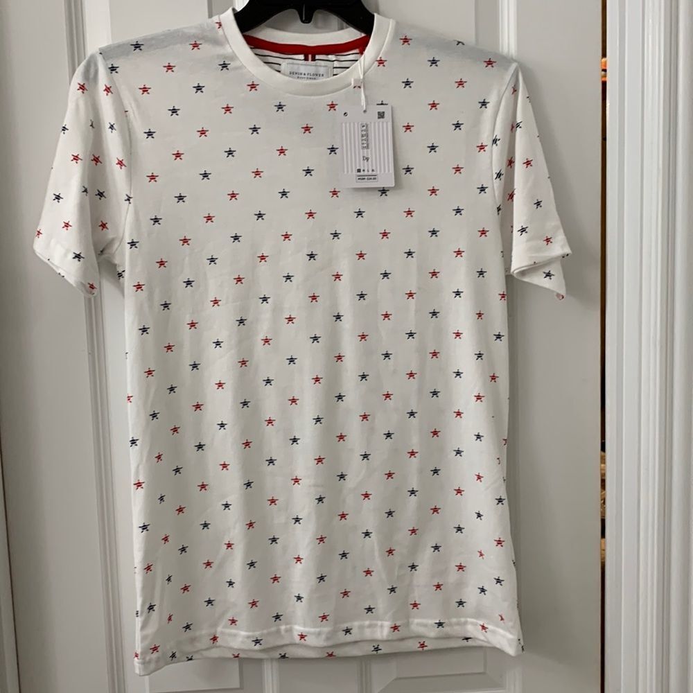Denim & Flower Ricky Singh size small short sleeve American T-shirt white